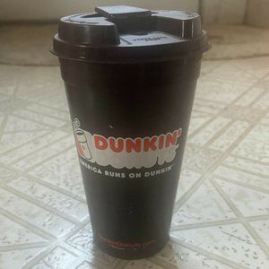 Brown Dunkin Donuts Cup America Runs on Dunkin Coffee Brown Lid Capitol Cups